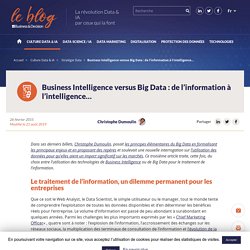BI vs Big Data : de l'information à l'intelligence...