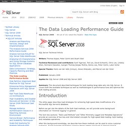 The Data Loading Performance Guide