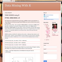 Data Mining With R: TIME SERIES using R