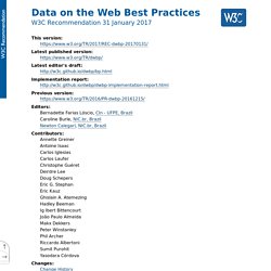 Data on the Web Best Practices