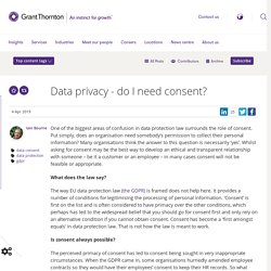 Data privacy - do I need consent?, Iain Bourne