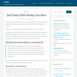 Data Privacy While Working From Home – LITA Blog