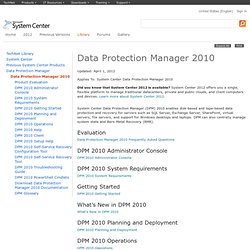 Data Protection Manager 2010
