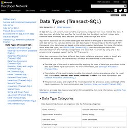 Data Types (Transact-SQL)