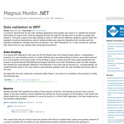 Data validation in WPF