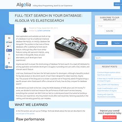 Full-text Search in your Database: Algolia vs Elasticsearch » The Algolia Blog