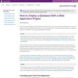 How to: Deploy a Database With a Web Application Project