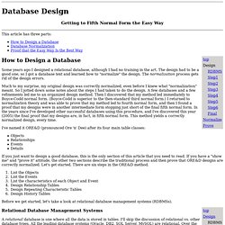 Database Design Article for MR's Java Consultant Site