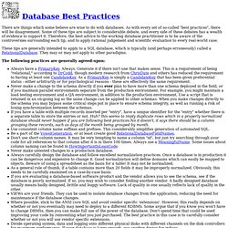 Database Best Practices