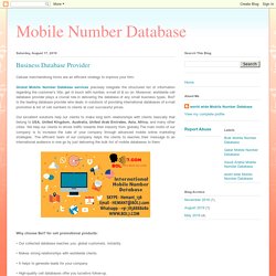Mobile Number Database: Business Database Provider