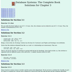 Database Systems: The Complete Book: Solutions for Chapter 3