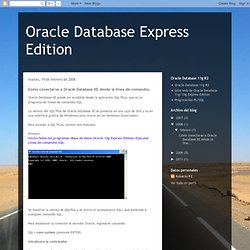 Como conectarse a Oracle Database XE desde la línea de comandos.