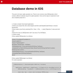 Database demo in IOS