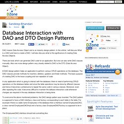 Database Interaction with DAO and DTO Design Patterns