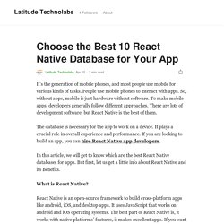 Choose the Best 10 React Native Database for Your App