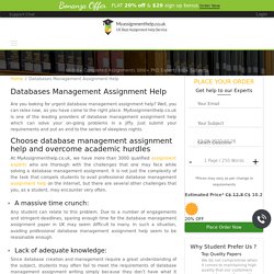 Database Management Assignment Help & Writing Services Online