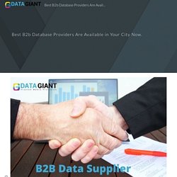 Best B2b Database Providers Are Available in Your City Now