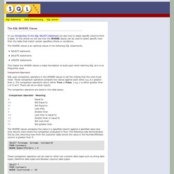 Using the SQL WHERE clause - learn how to filter rows in your database queries at SQLBook.com