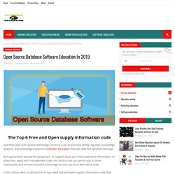 Open Source Database Software Education In 2019