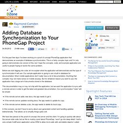 Adding Database Synchronization to Your PhoneGap Project