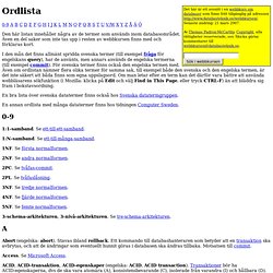 Databaser: Ordlista