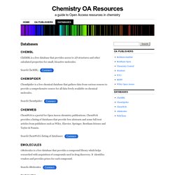 Liste de bases de données de chimie en open access [accès libre]