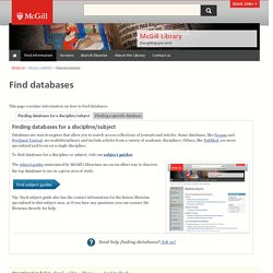 Find databases