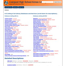 Databases - Liverpool High School Annex Library