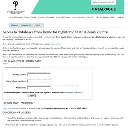 Access to databases from home for registered State Library clients
