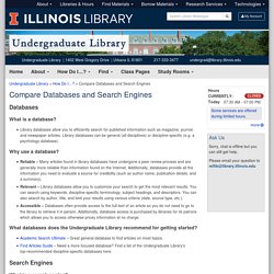Compare Databases and Search Engines – Undergraduate Library – U of I Library