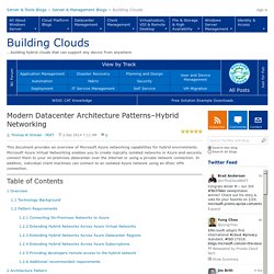 Modern Datacenter Architecture Patterns–Hybrid Networking - Building Clouds Blog