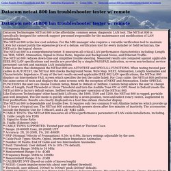 Datacom netcat 800 lan troubleshooter tester w/ remote