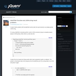 dataFilter function and JSON string result problems