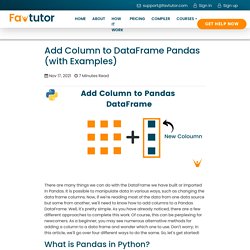 Add Column to DataFrame Pandas (with Examples)