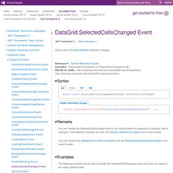 DataGrid.SelectedCellsChanged Event (System.Windows.Controls)