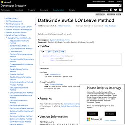 DataGridViewCell.OnLeave Method (System.Windows.Forms)