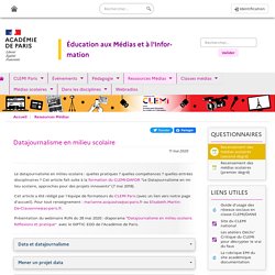 Datajournalisme en milieu scolaire