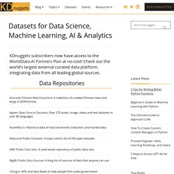 Datasets for Data Mining and Data Science