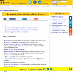 Datasets for Data Mining and Data Science