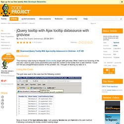 jQuery tooltip with Ajax tooltip datasource with gridview