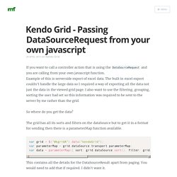 Kendo Grid - Passing DataSourceRequest from your own javascript