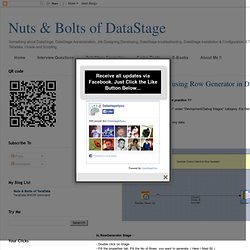 Dummy Data Generation using Row Generator in DataStage - 1
