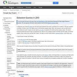 Queries in JDO - Google App Engine