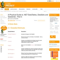 A Practical Guide to .NET DataTables, DataSets and DataGrids - Part 3
