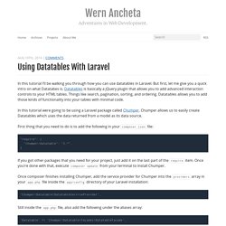 Using Datatables with Laravel - Wern Ancheta