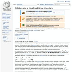 Datation par le couple rubidium-strontium