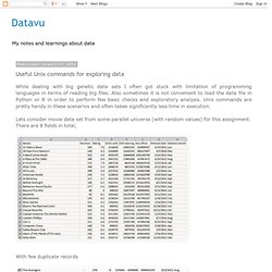 Datavu: Useful Unix commands for exploring data
