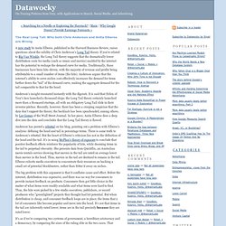 Datawocky: The Real Long Tail: Why both Chris Anderson and Anita Elberse are Wrong