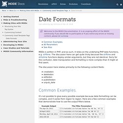 Date Formats - MODx Revolution 2.x
