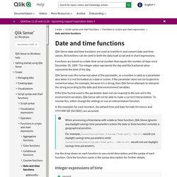 Date and time functions ‒ Qlik Sense on Windows